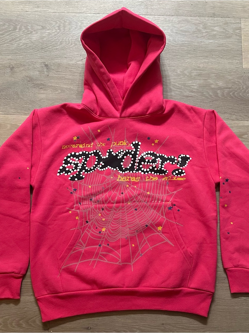 Pink Spider Web Hooded Sweatshirt